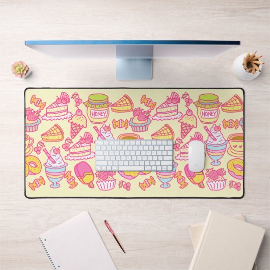 Sweet Bakery en Drinken Yellow Desk Mat (Kantoor 1)