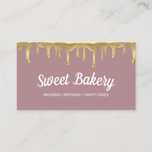 Sweet Bakery Gold Driving Event Party Cakes Visitekaartje (Voorkant)