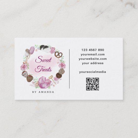Sweet Bakery QR-Code Visitekaartje (Achterkant)