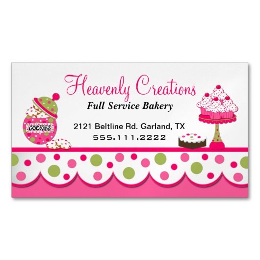Sweet Bakery Shop Business Magnet Magnetisch Visitekaartje (Voorkant)