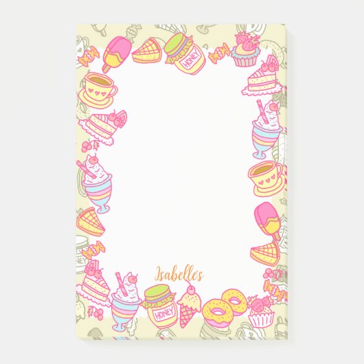 Sweet Bakkerij en Drinken Groen Post-it® Notes (Voorkant)