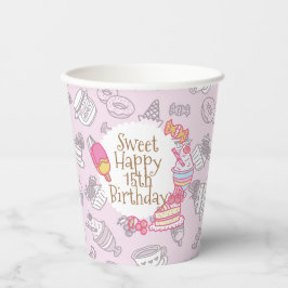 Sweet Bakkerij en Drinken Roze Papieren Bekers