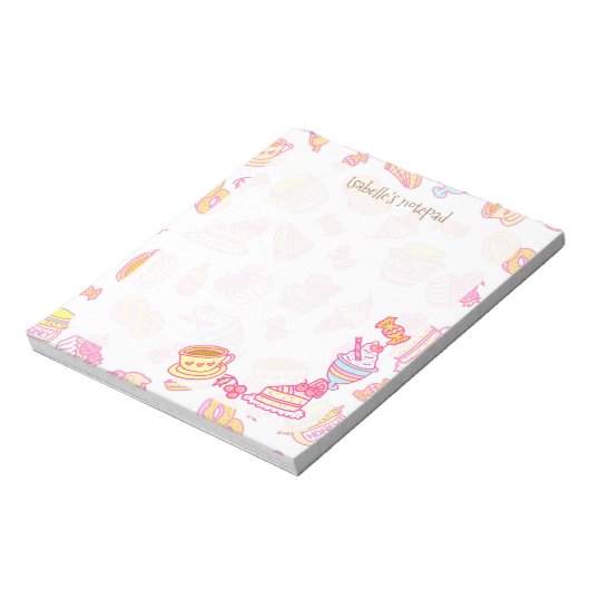 Sweet Bakkerij en Drinken Wit Notitieblok (Linkerzijde)