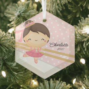 Sweet Ballerina Ballet Dance Glas Ornament