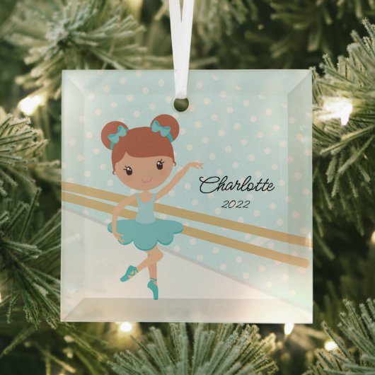 Sweet Ballerina Ballet Dance Kerstmis Glas Ornament (Insitu)