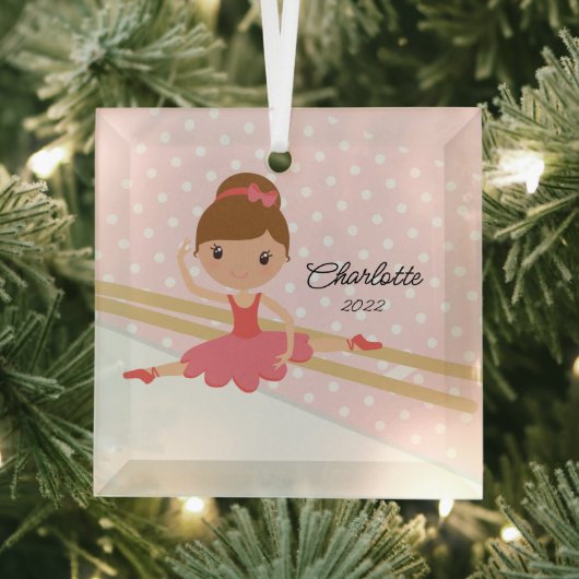 Sweet Ballerina Ballet Dance Kerstmis Glas Ornament (Insitu)