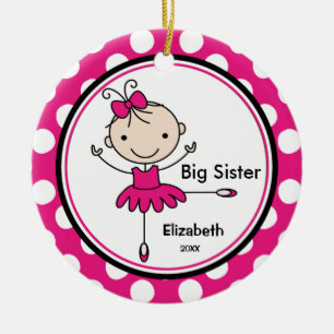 Sweet Ballerina Big Sister kerstversiering Keramisch Ornament