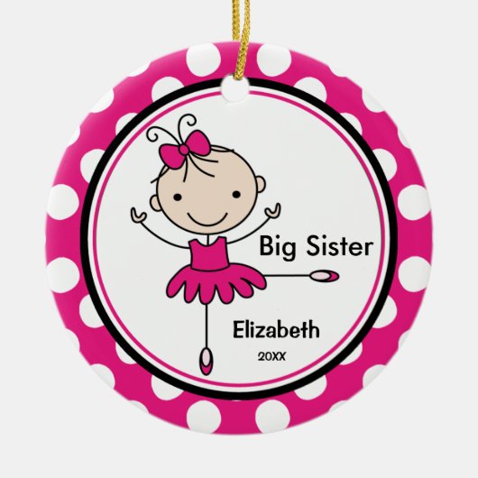 Sweet Ballerina Big Sister kerstversiering Keramisch Ornament (Voorkant)