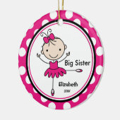 Sweet Ballerina Big Sister kerstversiering Keramisch Ornament (Links)