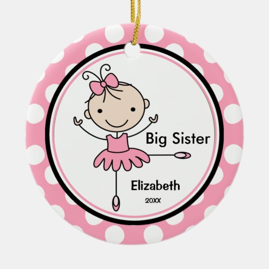 Sweet Ballerina Big Sister kerstversiering Keramisch Ornament (Voorkant)