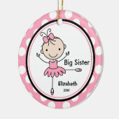 Sweet Ballerina Big Sister kerstversiering Keramisch Ornament (Links)