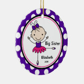 Sweet Ballerina Big Sister kerstversiering Keramisch Ornament (Rechts)
