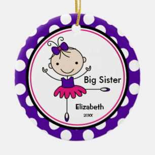 Sweet Ballerina Big Sister kerstversiering Keramisch Ornament