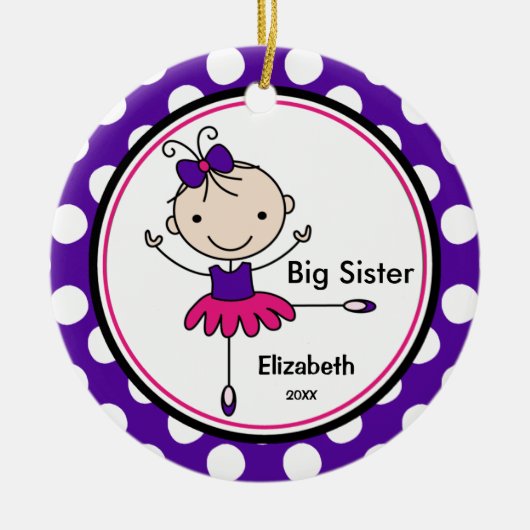 Sweet Ballerina Big Sister kerstversiering Keramisch Ornament (Voorkant)