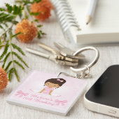 Sweet Ballerina Birthday Party - Gepersonaliseerd Sleutelhanger (Voorkant Rechts)