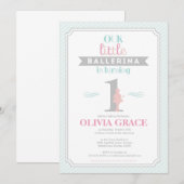 Sweet Ballerina Birthday Party Invitation Kaart (Voorkant / Achterkant)