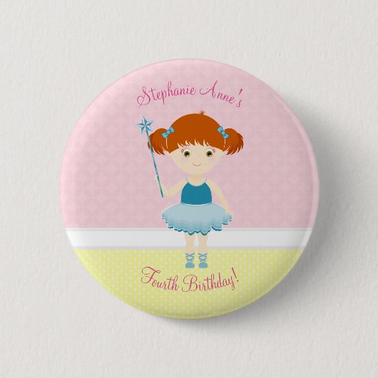 Sweet Ballerina Cupcake Celebration Ronde Button 5,7 Cm (Voorkant)