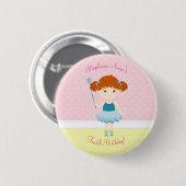 Sweet Ballerina Cupcake Celebration Ronde Button 5,7 Cm (Voorkant /achterkant)