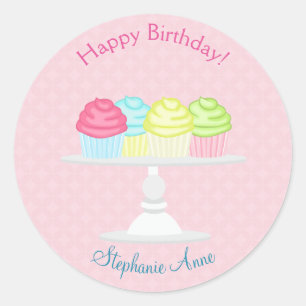 Sweet Ballerina Cupcake Celebration Ronde Sticker