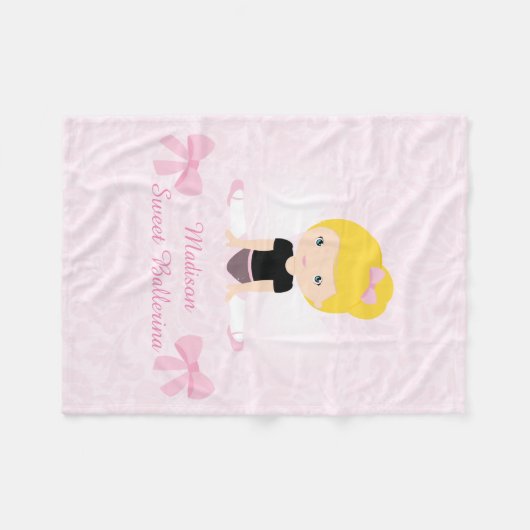 Sweet Ballerina Gepersonaliseerd Fleece Deken (Voorkant (Horizontaal))
