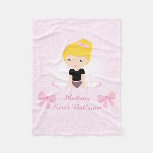 Sweet Ballerina Gepersonaliseerd Fleece Deken (Voorkant)