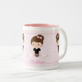 Sweet Ballerina Gepersonaliseerd Tweekleurige Koffiemok (Voorkant rechts)