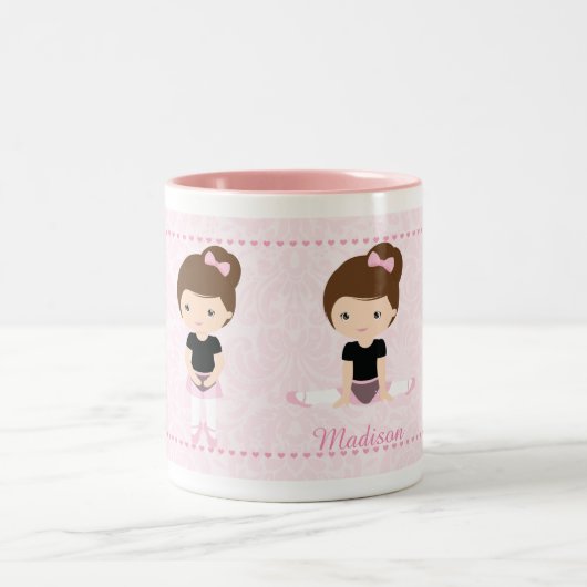 Sweet Ballerina Gepersonaliseerd Tweekleurige Koffiemok (Center)