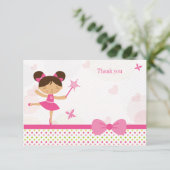 Sweet ballerina girl bedankkaart (Staand voorkant)