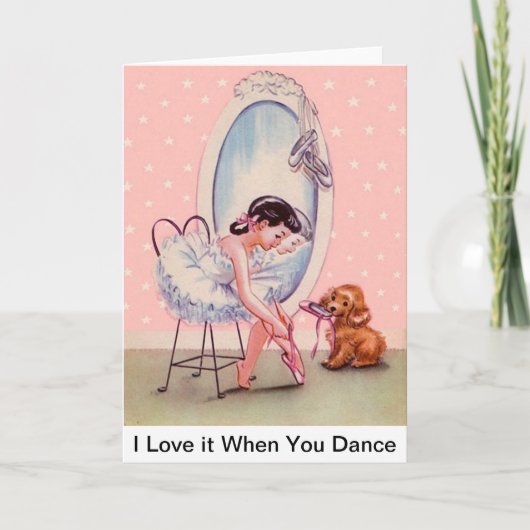 Sweet Ballerina Kaart "Ik hou ervan als je danst" (Voorkant)