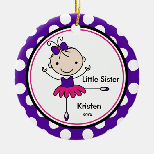 Sweet Ballerina Little Sister kerstversiering Keramisch Ornament (Voorkant)