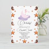 Sweet ballerina moon, uitnodiging voor baby shower (Staand voorkant)