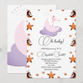 Sweet ballerina moon, uitnodiging voor baby shower (Voorkant / Achterkant)