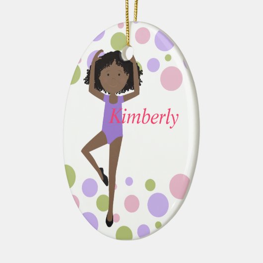 Sweet Ballerina Paars en Roze Keramisch Ornament (Links)