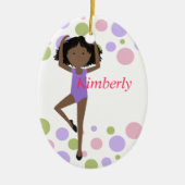Sweet Ballerina Paars en Roze Keramisch Ornament (Voorkant)
