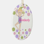 Sweet Ballerina Paars en Roze Keramisch Ornament (Rechts)