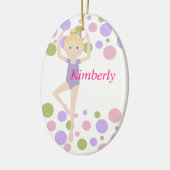 Sweet Ballerina Paars en Roze Keramisch Ornament (Links)