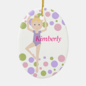 Sweet Ballerina Paars en Roze Keramisch Ornament (Voorkant)