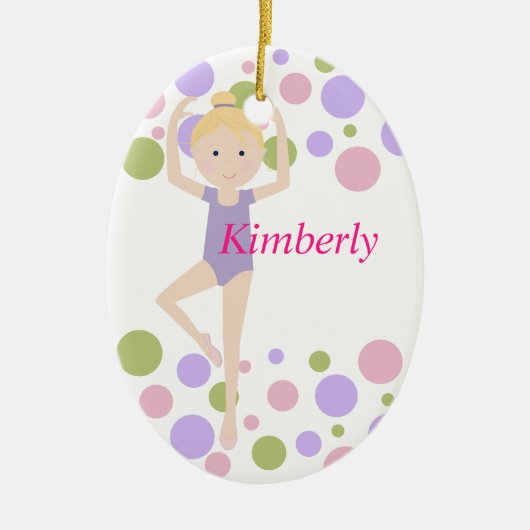 Sweet Ballerina Paars en Roze Keramisch Ornament (Voorkant)