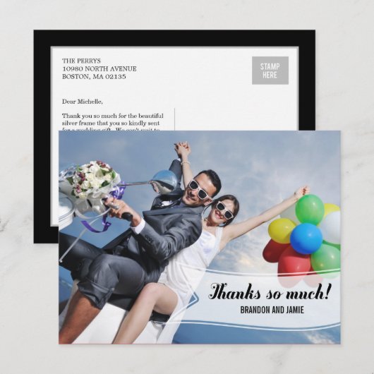 Sweet Banner Wedding Dank je wel kaart (Voorkant / Achterkant)