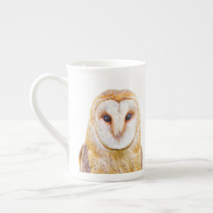 Sweet Barn Owl Bird Natuur Art Porselein Kop