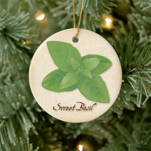 Sweet Basil Herb Keramisch Ornament (Boom)