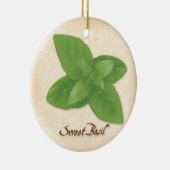Sweet Basil Herb Keramisch Ornament (Rechts)