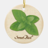 Sweet Basil Herb Keramisch Ornament (Voorkant)
