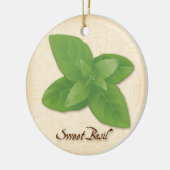 Sweet Basil Herb Keramisch Ornament (Links)