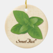 Sweet Basil Herb Keramisch Ornament (Achterkant)