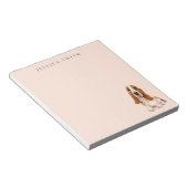 Sweet Basset Hound-illustratie op roze Notitieblok (Schuin)