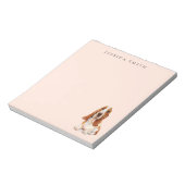 Sweet Basset Hound-illustratie op roze Notitieblok (Linkerzijde)