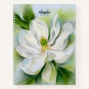Sweet Bay Magnolia Pastel Art Monogramed Notitiebo Notitieboek