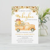Sweet Baybee is op weg honingbij Baby shower Kaart (Staand voorkant)