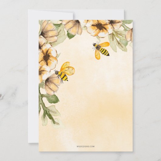 Sweet Baybee is op weg honingbij Baby shower Kaart (Achterkant)